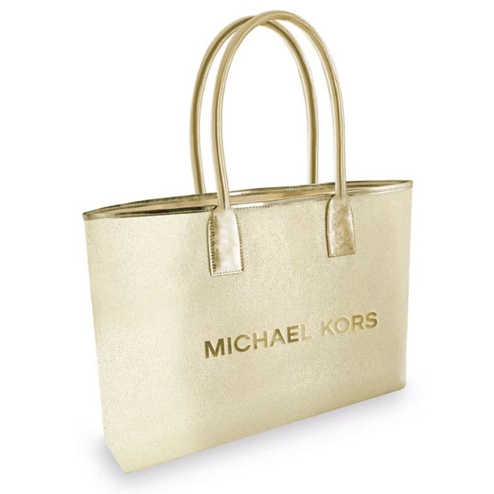 New Michael Kors Gold Summer Beach Pool Tote Bag